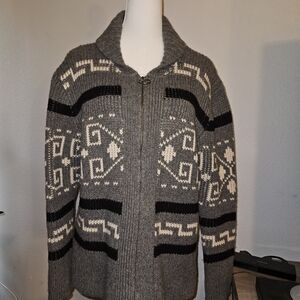 Pendleton Gray and Black Zip Up Sweater